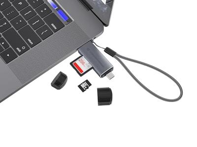 Conceptronic BIAN05G geheugenkaartlezer USB 3.2 Gen 1 (3.1 Gen 1) Type-A/Type-C Grijs