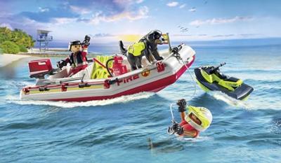Playmobil action heroes brandweerboot met waterscooter - 71464