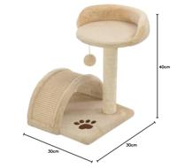 VidaXL Kattenkrabpaal met sisal krabpaal 40 cm beige en bruin - thumbnail