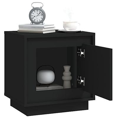 Nachtkastjes 2 st 44x35x45 cm bewerkt hout zwart Nachtkastjes 2 st 44x35x45 cm bewerkt hout zwart