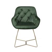 Jesper Home Eetkamerstoel 'Tara' Beehive Gold, kleur Jungle Zen - thumbnail