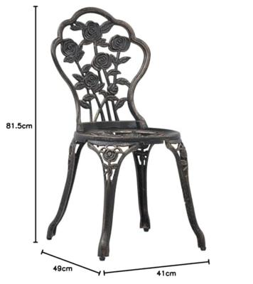 Bistrostoelen 2 st gietaluminium bronskleurig - thumbnail