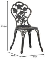Bistrostoelen 2 st gietaluminium bronskleurig - thumbnail