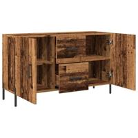 Dressoir 100x36x60 cm bewerkt hout oud houtkleurig - thumbnail