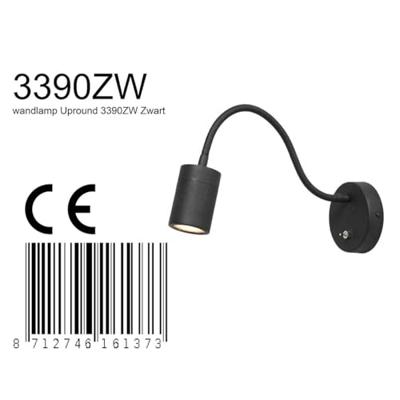 Steinhauer Bed lampje flexibelUpround zwart - 3390ZW