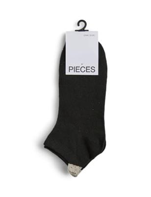 Sneaker sokken 2-pak - Glitter/Streep - Katoenen enkelsokken - DSS17140773 - Zwart - DSS17140773 - DSS17140773 - DSS17140773 - DSS17140773 - -