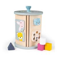 Bigjigs rollende activiteitenbox en vormenstoof van hout, 5dlg. - thumbnail