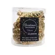 12 Glazen dennenappels 40 mm licht goud KSD Decoris - Decoris 12 Glazen dennenappels 40 mm licht goud KSD Decoris - Decoris