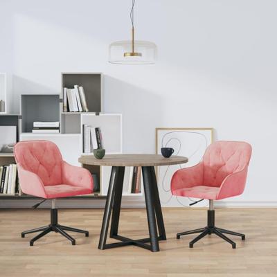 Eetkamerstoelen draaibaar 2 st fluweel roze Eetkamerstoelen draaibaar 2 st fluweel roze