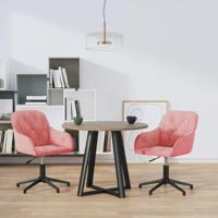 Eetkamerstoelen draaibaar 2 st fluweel roze - thumbnail