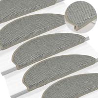 Trapmatten zelfklevend 15 st sisal-look 65x21x4 cm grijs - thumbnail