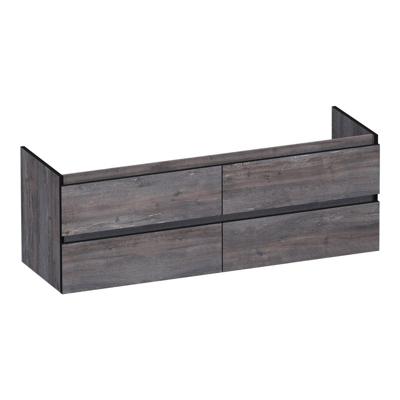Brauer Joy Edge - Onderkast - 140 cm - met 4 Softclose Lades Greeploos en 2 Sifon Uitsparingen - Driftwood