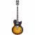 D&apos;Angelico Deluxe Atlantic Vintage Sunburst elektrische gitaar met koffer - thumbnail