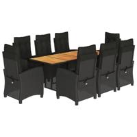 9-delige Tuinset poly rattan zwart - thumbnail