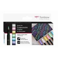 Tombow • brush pen fudenosuke pastel for black paper 6x - thumbnail