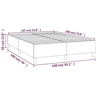 Boxspringframe stof donkergrijs 140x190 cm