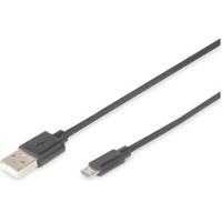 Digitus DB-300127-018-S USB-kabel USB 2.0 USB-A stekker, USB-micro-B stekker 1.80 m Zwart Rond, Afgeschermd (dubbel) - thumbnail