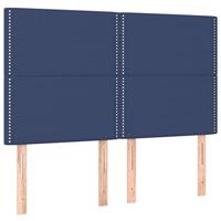 Hoofdborden 4 st 72x5x78/88 cm stof blauw - thumbnail