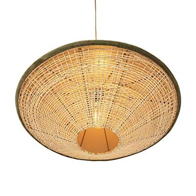 QAZQA Landelijke hanglamp groene velours met riet 60 cm - Frills Can
