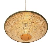 QAZQA Landelijke hanglamp groene velours met riet 60 cm - Frills Can - thumbnail