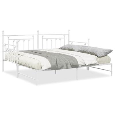 Bedframe voor een daybed met hoofdeinde Wit 90 x 200 cm Staal