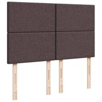 Boxspring met matras stof donkerbruin 140x200 cm - thumbnail