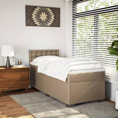 Boxspring met matras kunstleer cappuccinokleurig 80x200 cm