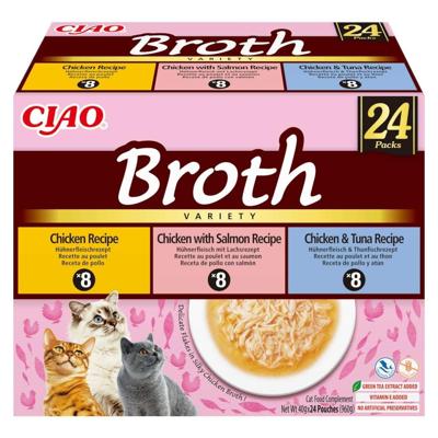 INABA Ciao Broth with chicken, salmon and tuna - Kattensnoepje - 24x40g