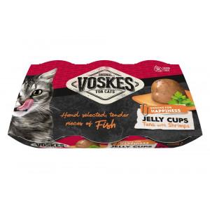 Voskes Jelly Cups tonijn met garnalen kattensnack (6x25 g) 2 verpakkingen (12 x 25 g)