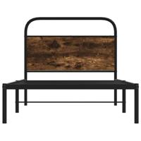 Bedframe zonder matras bewerkt hout gerookt eiken 90x200 cm - thumbnail