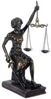 Beeld Godin Vrouwe Justitia Bronskleurig - 30 cm - thumbnail