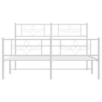 Bedframe met hoofd- en voeteneinde metaal wit 135x190 cm - thumbnail