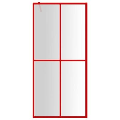 Inloopdouchewand transparant 100x195 cm ESG-glas rood - thumbnail