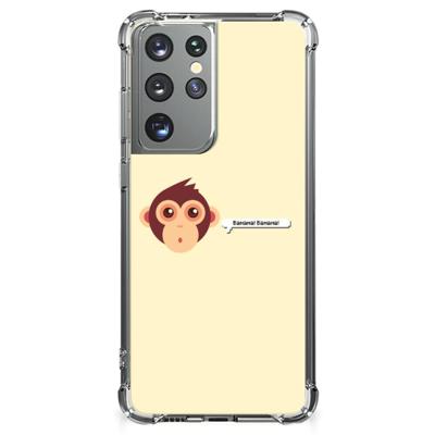 Samsung Galaxy S21 Ultra Stevig | Bumper Hoesje | Monkey
