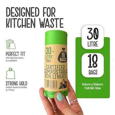 Eco Green Living Composteerbare afvalzakken 30 liter - 18 stuks