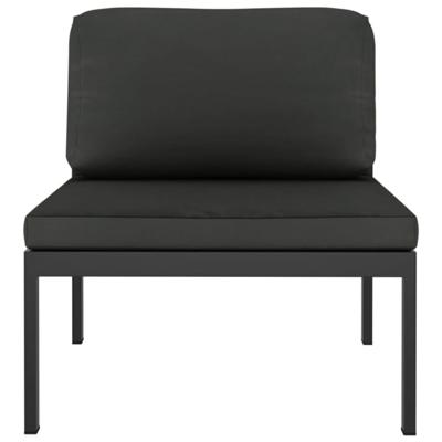 4-delige Loungeset met kussens aluminium antracietkleurig - thumbnail
