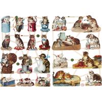Creativ Company Vintage plaatjes, katten, vel 16,5x23,5 cm, 2 vel/ 1 doos - thumbnail