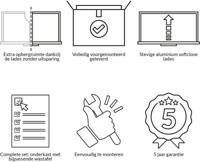 Saqu Salto voorgemonteerd badmeubel incl. wastafel 120x52cm eiken zwart/zwart - thumbnail