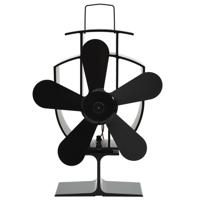 VidaXL Kachelventilator met 5 vinnen zwart - thumbnail