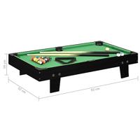 VidaXL Minipooltafel 3 feet 92x52x19 cm zwart en groen - thumbnail