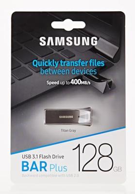 USB stick Samsung MUF-128BE Titanium Zilverkleurig 128 GB - thumbnail