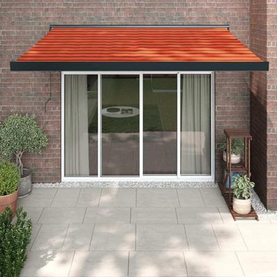 Luifel uittrekbaar 3x2,5 m stof en aluminium oranje en bruin