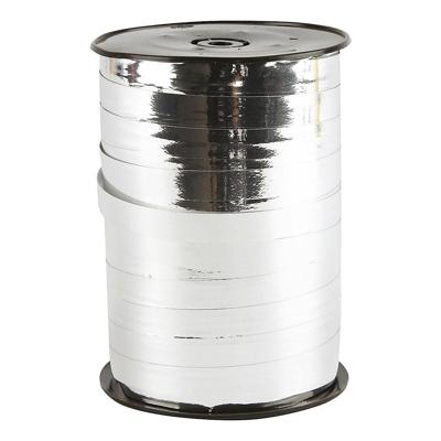 Creativ Company Cadeaulint, b: 10 mm, glossy, zilver, 250 m/ 1 rol