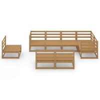 8-delige Loungeset massief grenenhout honingbruin - thumbnail