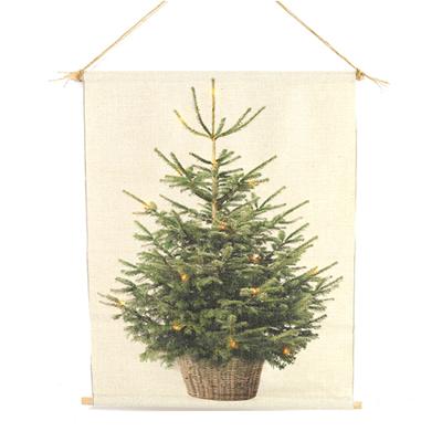 Wanddoek everlands kunstkerstboom 40x60cm met LED
