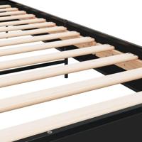Bedframe bewerkt hout en metaal zwart 90x190 cm - thumbnail
