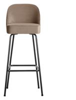 WOOOD Barstoel 'Vogue' Velvet, kleur Khaki (zithoogte 79cm) - thumbnail