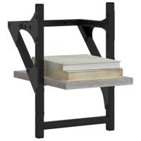 Wandschappen met stangen 2 st 20x25x30 cm grijs sonoma eiken - thumbnail