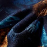 Kindertrui leeuw en plantenprint 104 marineblauw - thumbnail