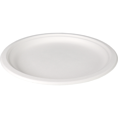 Depa Bord | rond | 1-vaks | bagasse (suikerrietpulp) | Ø23cm | wit | 120 stuks